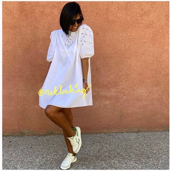 SOLD! Sweetest Eyelet Embroidery Short Dress - Picture 2 of 8